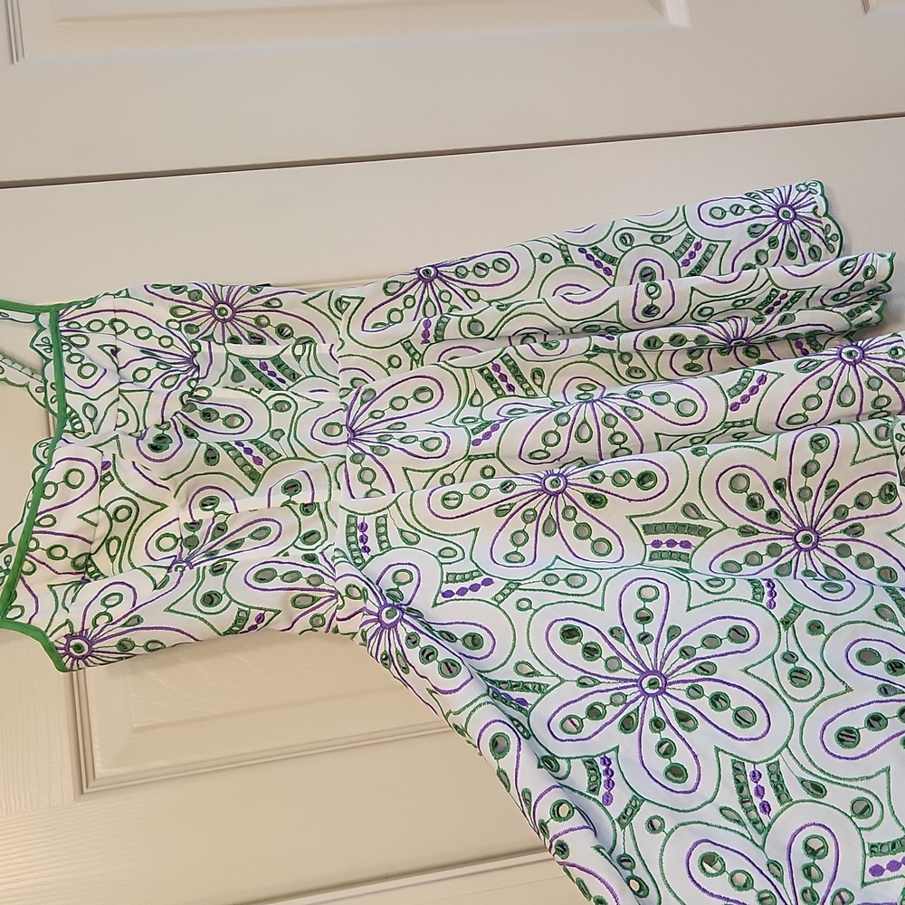 Charo Ruiz Ibiza Nina Short Dress Green and Purple Embroidered - Picture 3 of 13